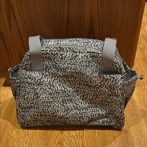 Thirty-One Gray and White Baby Bag